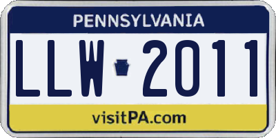 PA license plate LLW2011