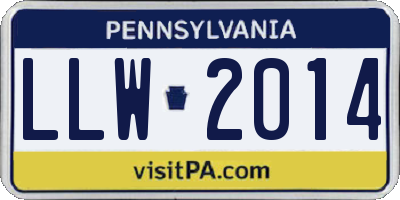 PA license plate LLW2014
