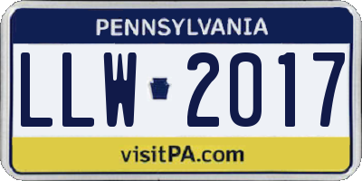 PA license plate LLW2017