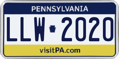 PA license plate LLW2020
