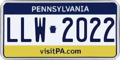 PA license plate LLW2022