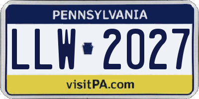 PA license plate LLW2027