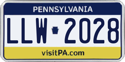 PA license plate LLW2028