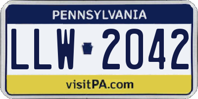PA license plate LLW2042