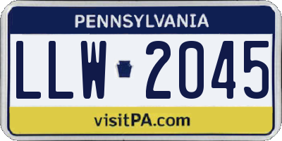 PA license plate LLW2045