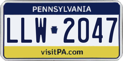 PA license plate LLW2047