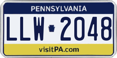 PA license plate LLW2048