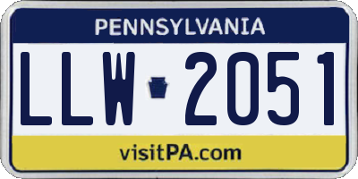 PA license plate LLW2051