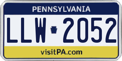 PA license plate LLW2052