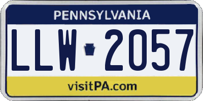 PA license plate LLW2057