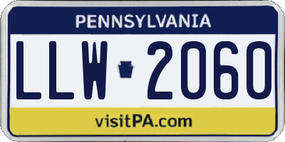 PA license plate LLW2060