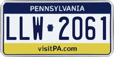 PA license plate LLW2061