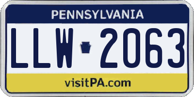 PA license plate LLW2063