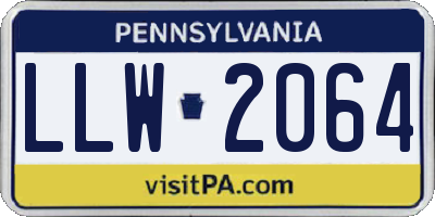 PA license plate LLW2064