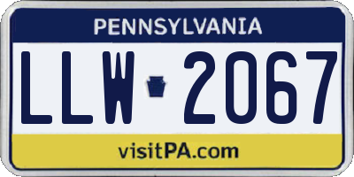 PA license plate LLW2067