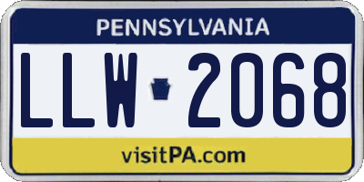 PA license plate LLW2068