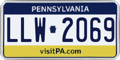 PA license plate LLW2069