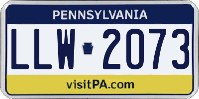 PA license plate LLW2073