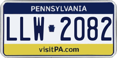 PA license plate LLW2082