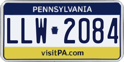 PA license plate LLW2084