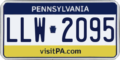 PA license plate LLW2095