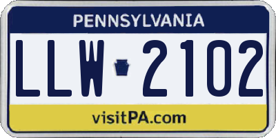 PA license plate LLW2102