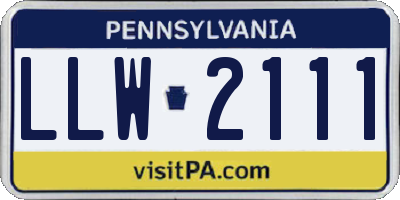 PA license plate LLW2111
