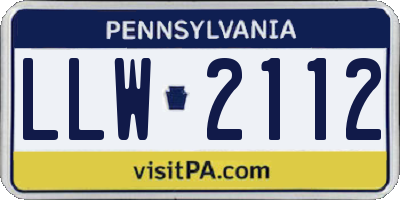PA license plate LLW2112