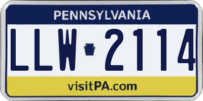 PA license plate LLW2114