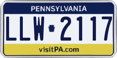 PA license plate LLW2117