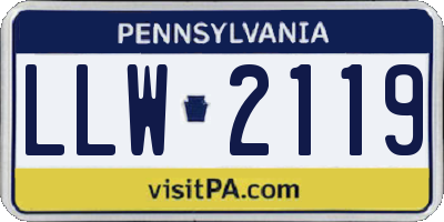 PA license plate LLW2119