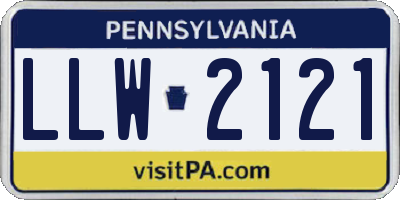 PA license plate LLW2121