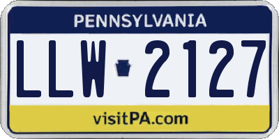 PA license plate LLW2127