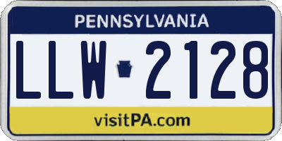 PA license plate LLW2128