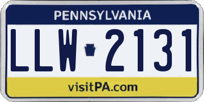 PA license plate LLW2131