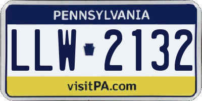 PA license plate LLW2132