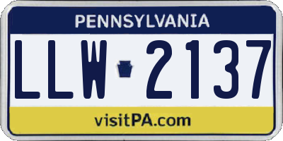 PA license plate LLW2137