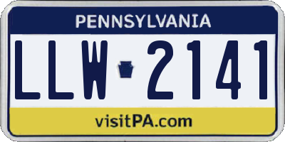 PA license plate LLW2141