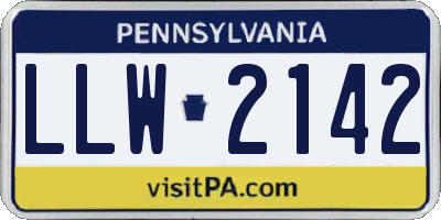 PA license plate LLW2142