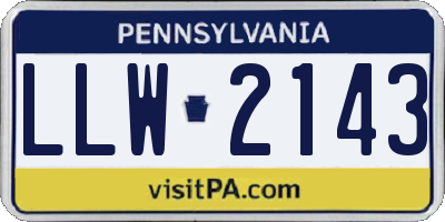 PA license plate LLW2143