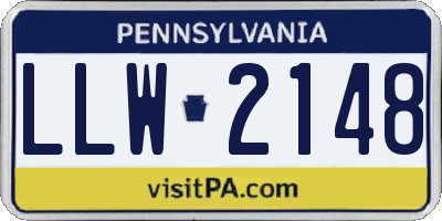 PA license plate LLW2148