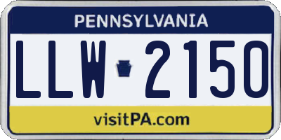 PA license plate LLW2150