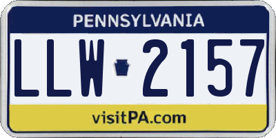 PA license plate LLW2157