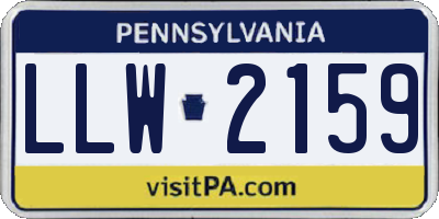 PA license plate LLW2159