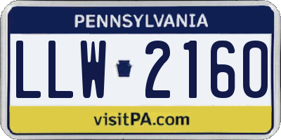 PA license plate LLW2160