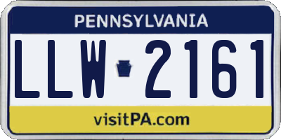 PA license plate LLW2161