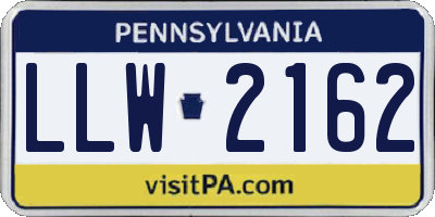 PA license plate LLW2162