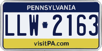 PA license plate LLW2163