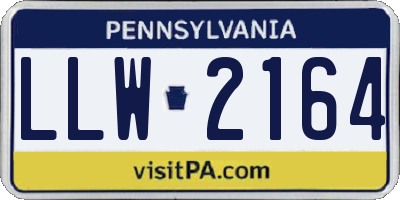 PA license plate LLW2164
