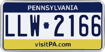 PA license plate LLW2166